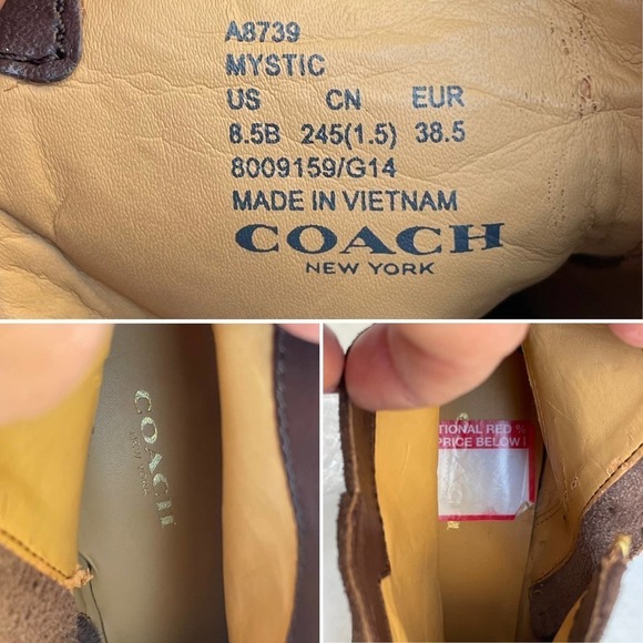 Coach Mystic Wedge Zip Ankle Boots - Womens Size EU 38.5 / US 8.5 - Picture 4 of 16